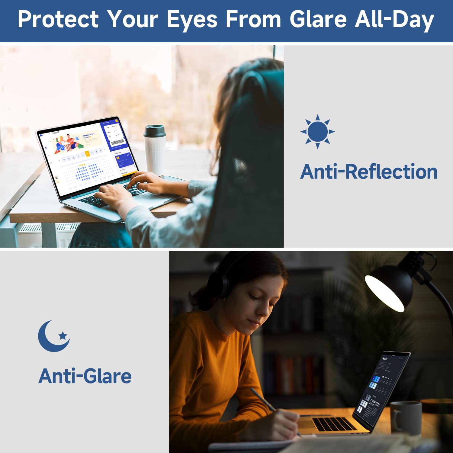 ANTOGOO V 2 Pack MacBook Pro 15 Screen Protector - Anti-Glare, Anti-Scratch Matte Film for 2016-2019 Models, Transparent